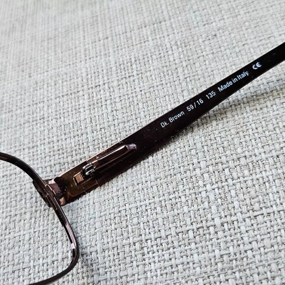 Kirkland Signature Frederick Men Glasses Dk. Brown Tone Metal Eyeglasses Italy - Picture 11 of 12